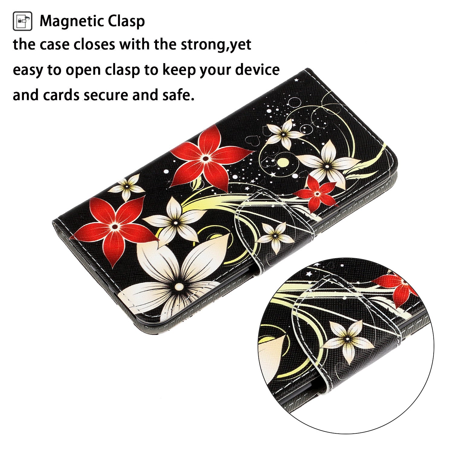 For Samsung Galaxy S20 FE/Fan Edition/S20 FE 5G/Fan Edition 5G/S20 Lite/S20 FE 2022 Pattern Printing Flip Leather Wallet Protective Case - Flowers