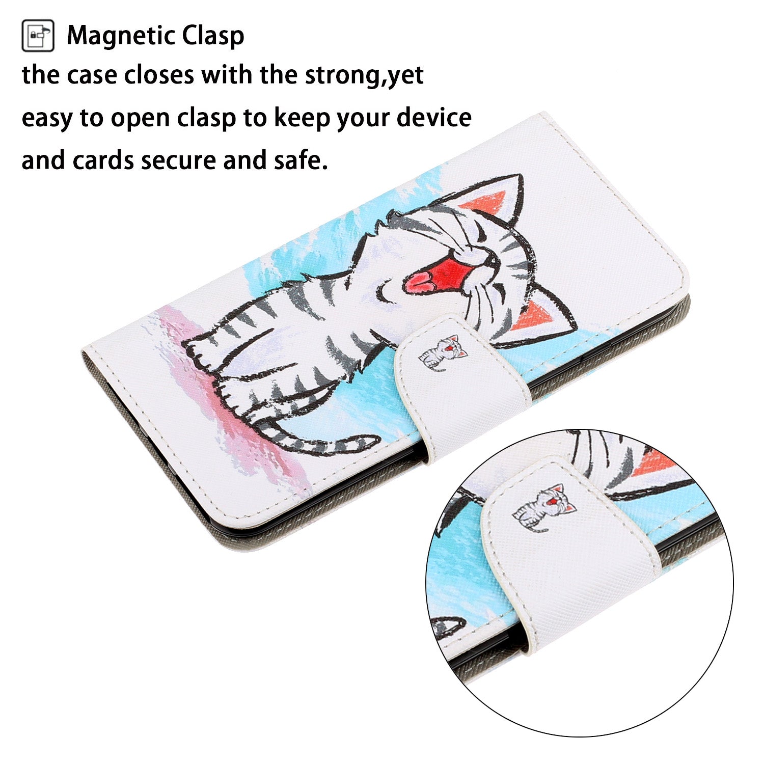 For Samsung Galaxy S20 FE/Fan Edition/S20 FE 5G/Fan Edition 5G/S20 Lite/S20 FE 2022 Pattern Printing Flip Leather Wallet Protective Case - Cute Cat