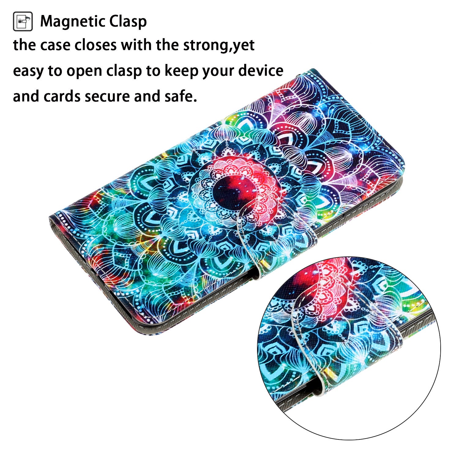 For Samsung Galaxy S20 FE/Fan Edition/S20 FE 5G/Fan Edition 5G/S20 Lite/S20 FE 2022 Pattern Printing Flip Leather Wallet Protective Case - Mandala Flower