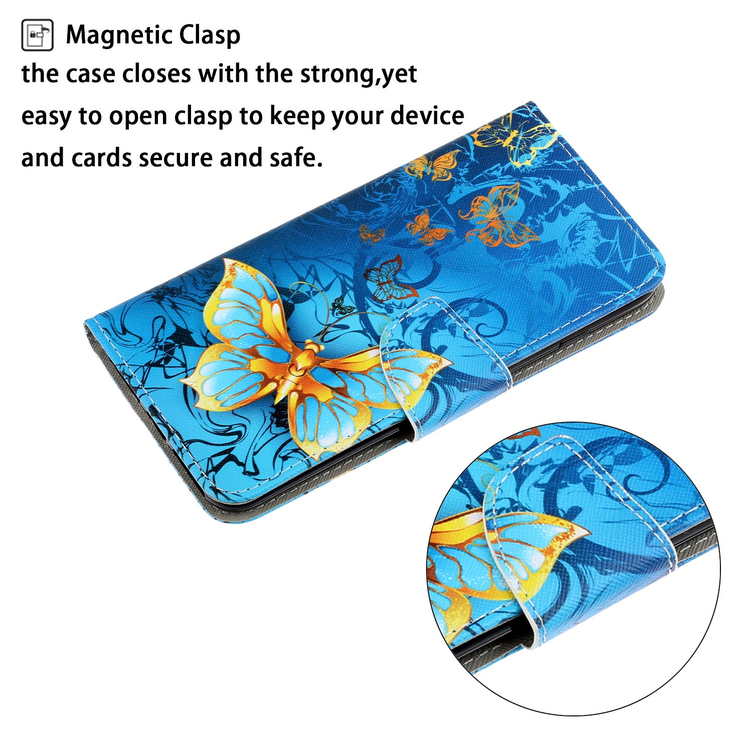 For Samsung Galaxy S20 FE/Fan Edition/S20 FE 5G/Fan Edition 5G/S20 Lite/S20 FE 2022 Pattern Printing Flip Leather Wallet Protective Case - Metal Butterfly