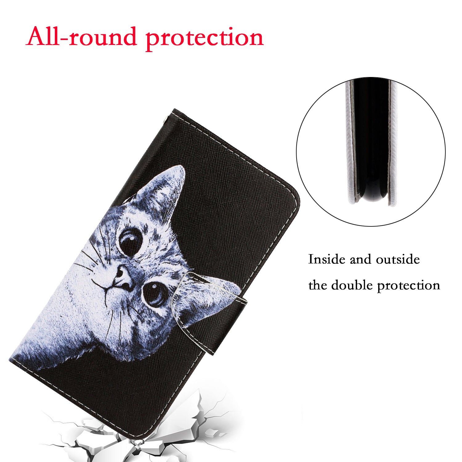 For Samsung Galaxy S20 FE/Fan Edition/S20 FE 5G/Fan Edition 5G/S20 Lite/S20 FE 2022 Pattern Printing Flip Leather Wallet Protective Case - Cat