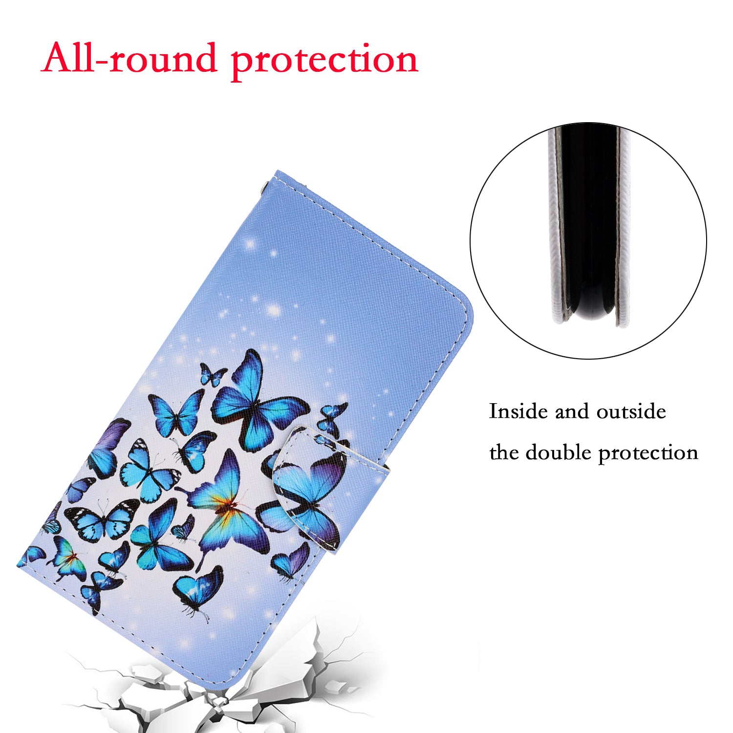 For Samsung Galaxy S20 FE/Fan Edition/S20 FE 5G/Fan Edition 5G/S20 Lite/S20 FE 2022 Pattern Printing Flip Leather Wallet Protective Case - Butterfly Group