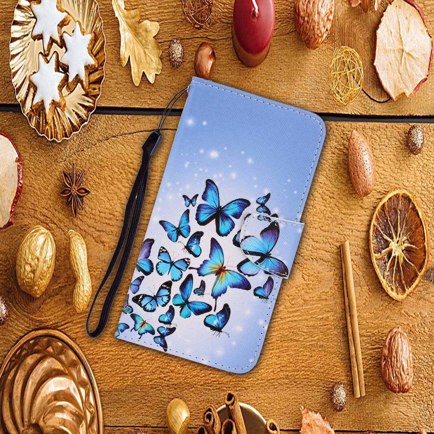 For Samsung Galaxy S20 FE/Fan Edition/S20 FE 5G/Fan Edition 5G/S20 Lite/S20 FE 2022 Pattern Printing Flip Leather Wallet Protective Case - Butterfly Group