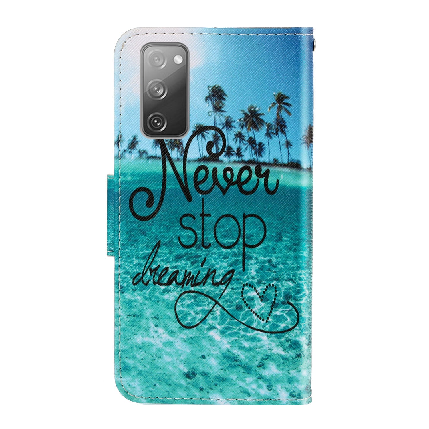 For Samsung Galaxy S20 FE/Fan Edition/S20 FE 5G/Fan Edition 5G/S20 Lite/S20 FE 2022 Pattern Printing Flip Leather Wallet Protective Case - Never Stop Dreaming