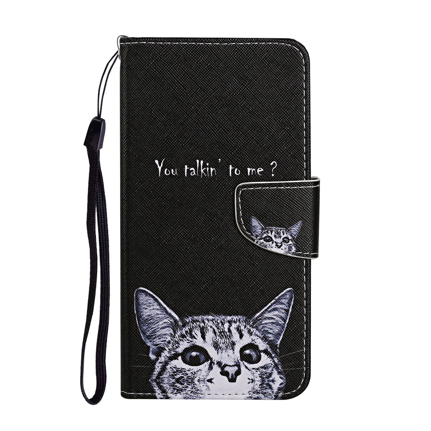 For Samsung Galaxy S20 FE 5G/Fan Edition 5G/S20 FE/Fan Edition/S20 Lite/S20 FE 2022 Pattern Printing Flip Leather Wallet Protective Case - Cat and Letters