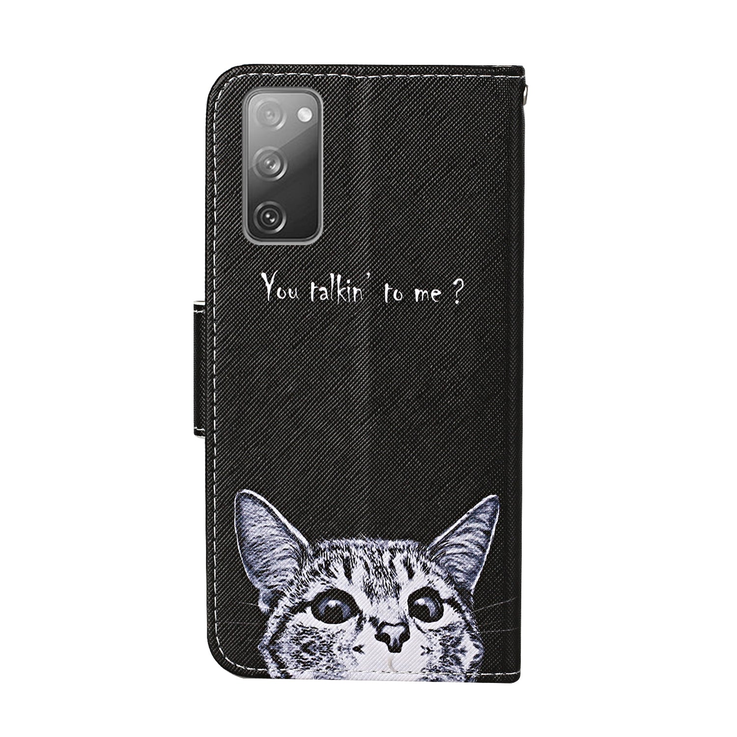 For Samsung Galaxy S20 FE 5G/Fan Edition 5G/S20 FE/Fan Edition/S20 Lite/S20 FE 2022 Pattern Printing Flip Leather Wallet Protective Case - Cat and Letters