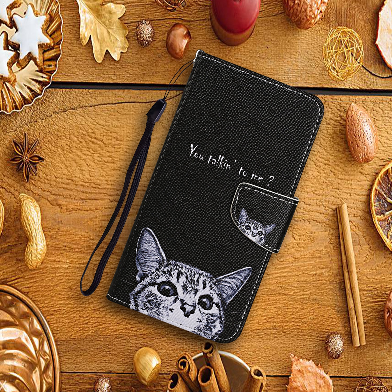 For Samsung Galaxy S20 FE 5G/Fan Edition 5G/S20 FE/Fan Edition/S20 Lite/S20 FE 2022 Pattern Printing Flip Leather Wallet Protective Case - Cat and Letters