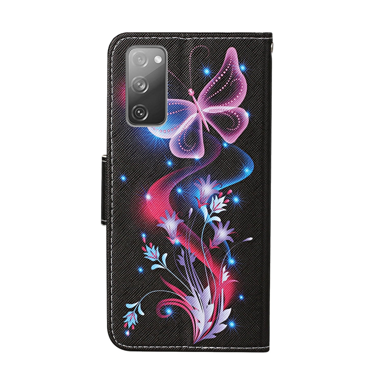 For Samsung Galaxy S20 FE 5G/Fan Edition 5G/S20 FE/Fan Edition/S20 Lite/S20 FE 2022 Pattern Printing Flip Leather Wallet Protective Case - Luminous Butterfly