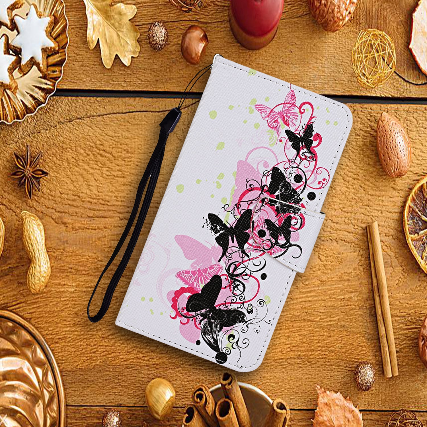 For Samsung Galaxy S20 FE 5G/Fan Edition 5G/S20 FE/Fan Edition/S20 Lite/S20 FE 2022 Pattern Printing Flip Leather Wallet Protective Case - Butterflies