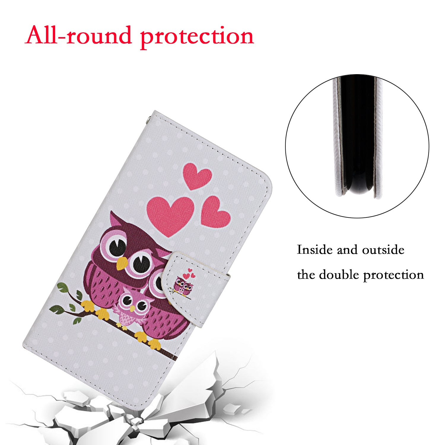 For Samsung Galaxy S20 FE 5G/Fan Edition 5G/S20 FE/Fan Edition/S20 Lite/S20 FE 2022 Pattern Printing Flip Leather Wallet Protective Case - Couple Owls