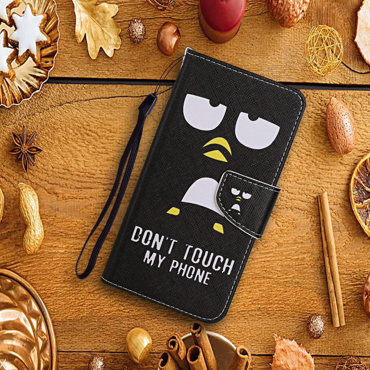 For Samsung Galaxy S20 FE 5G/Fan Edition 5G/S20 FE/Fan Edition/S20 Lite/S20 FE 2022 Pattern Printing Flip Leather Wallet Protective Case - Don't Touch My Phone