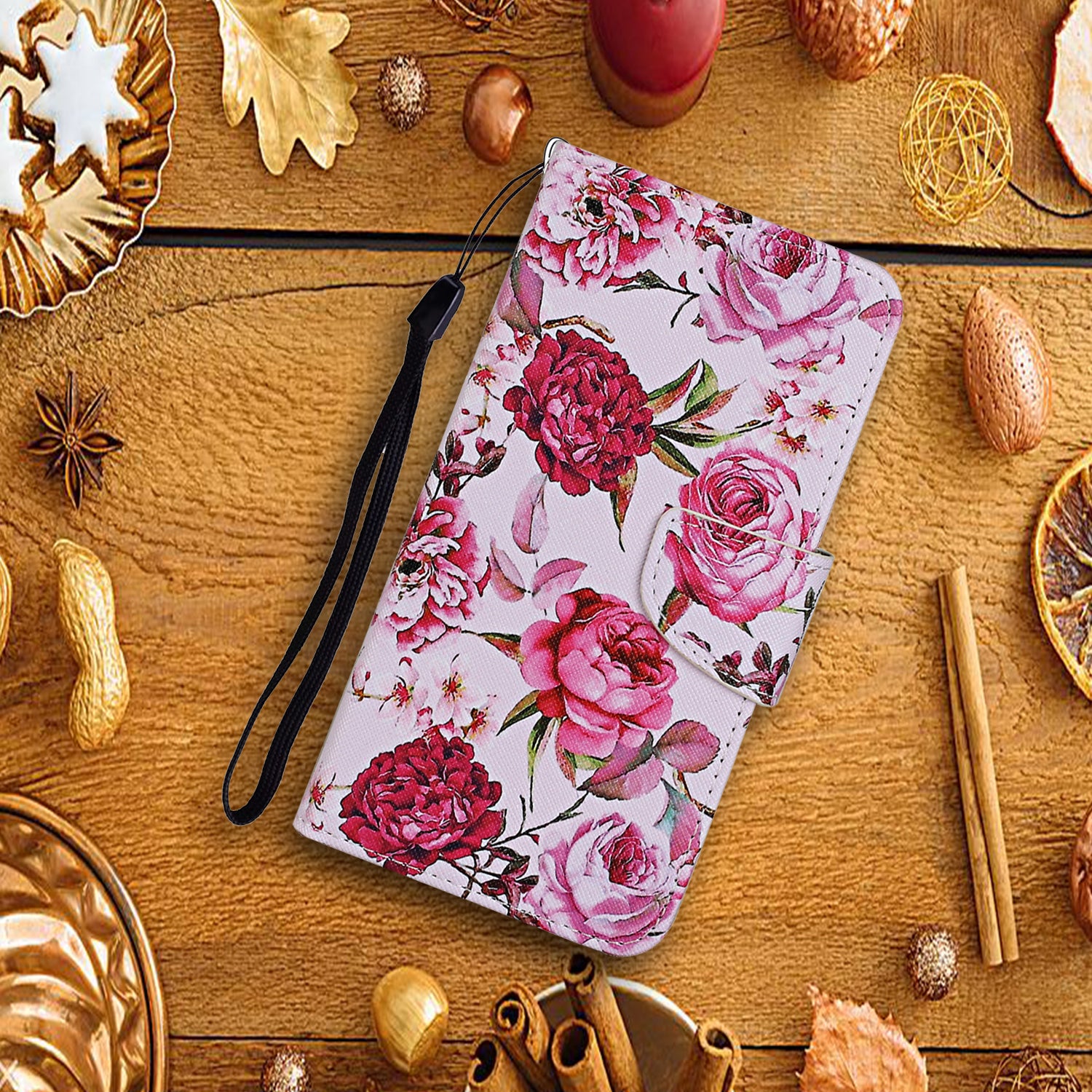 For Samsung Galaxy S20 FE 5G/Fan Edition 5G/S20 FE/Fan Edition/S20 Lite/S20 FE 2022 Pattern Printing Flip Leather Wallet Protective Case - Flowers