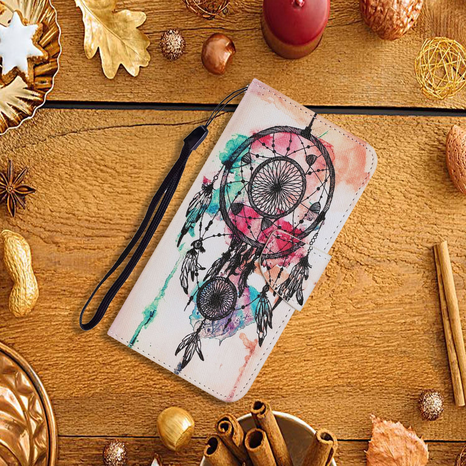 For Samsung Galaxy S20 FE 5G/Fan Edition 5G/S20 FE/Fan Edition/S20 Lite/S20 FE 2022 Pattern Printing PU Leather Case Flip Stand Wallet Protective Cover - Dream Catcher