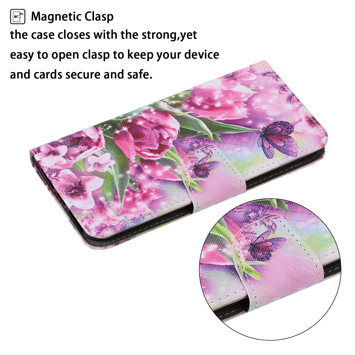 For Samsung Galaxy S20 FE 5G/Fan Edition 5G/S20 FE/Fan Edition/S20 Lite/S20 FE 2022 Pattern Printing PU Leather Case Flip Stand Wallet Protective Cover - Flowers and Butterflies