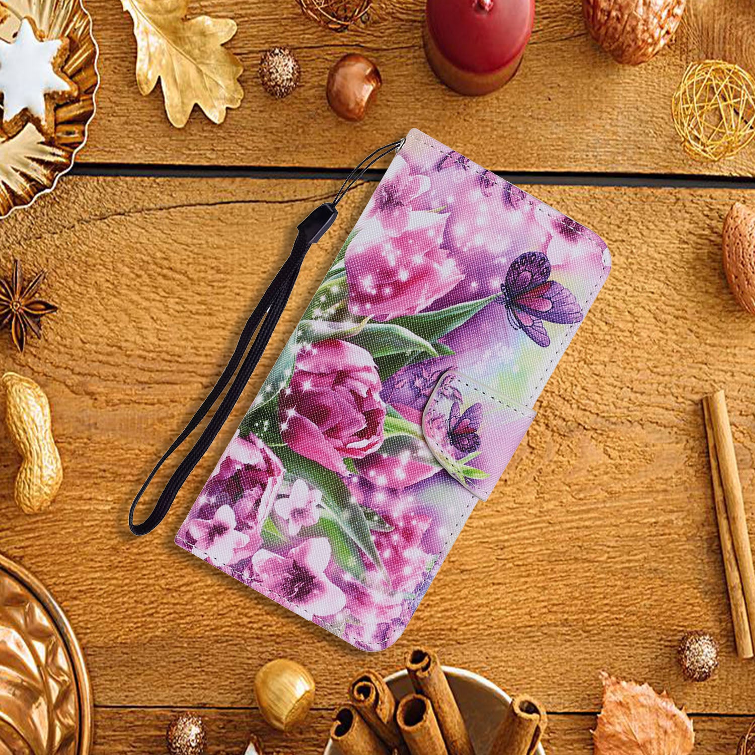 For Samsung Galaxy S20 FE 5G/Fan Edition 5G/S20 FE/Fan Edition/S20 Lite/S20 FE 2022 Pattern Printing PU Leather Case Flip Stand Wallet Protective Cover - Flowers and Butterflies