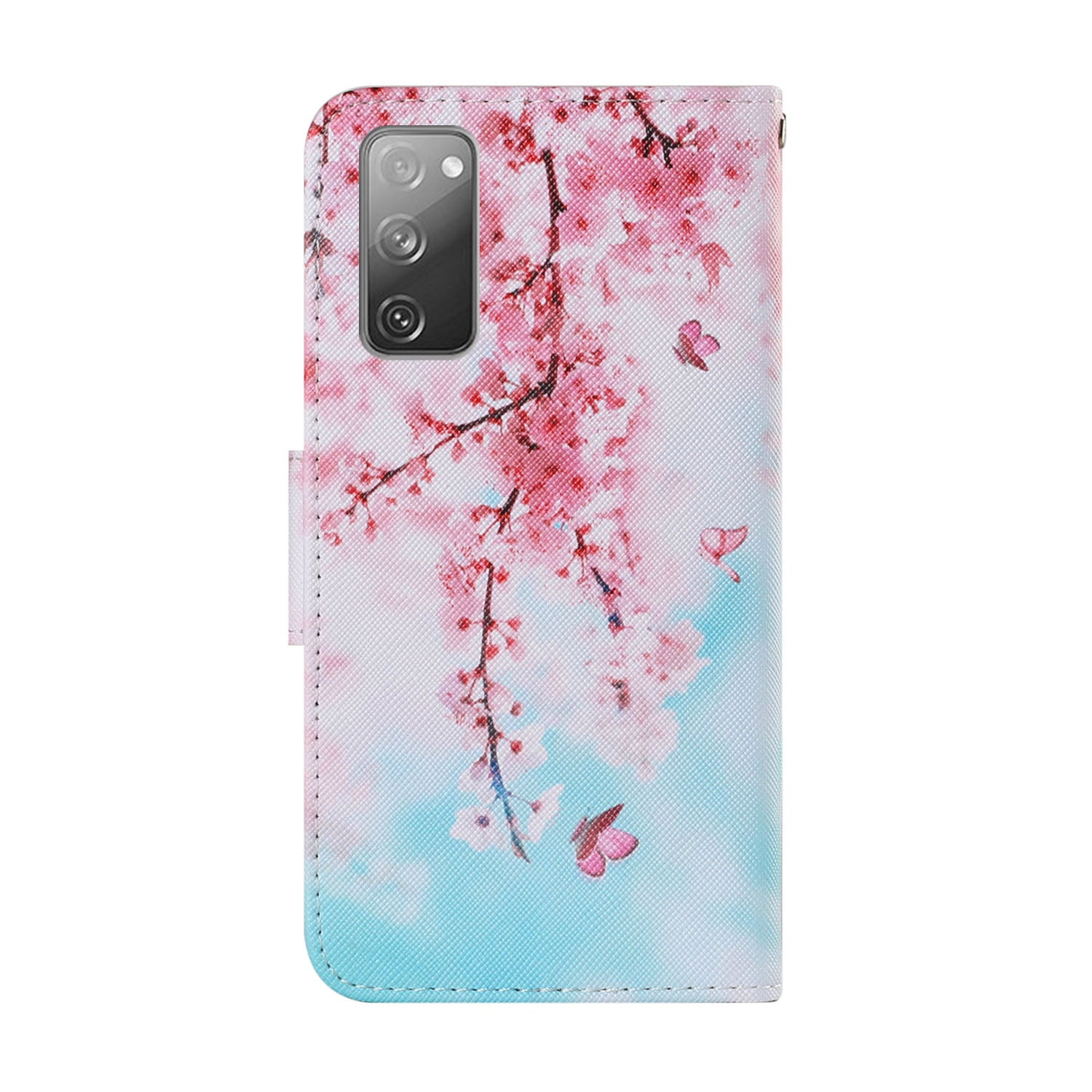 For Samsung Galaxy S20 FE 5G/Fan Edition 5G/S20 FE/Fan Edition/S20 Lite/S20 FE 2022 Pattern Printing PU Leather Case Flip Stand Wallet Protective Cover - Cherry Blossom