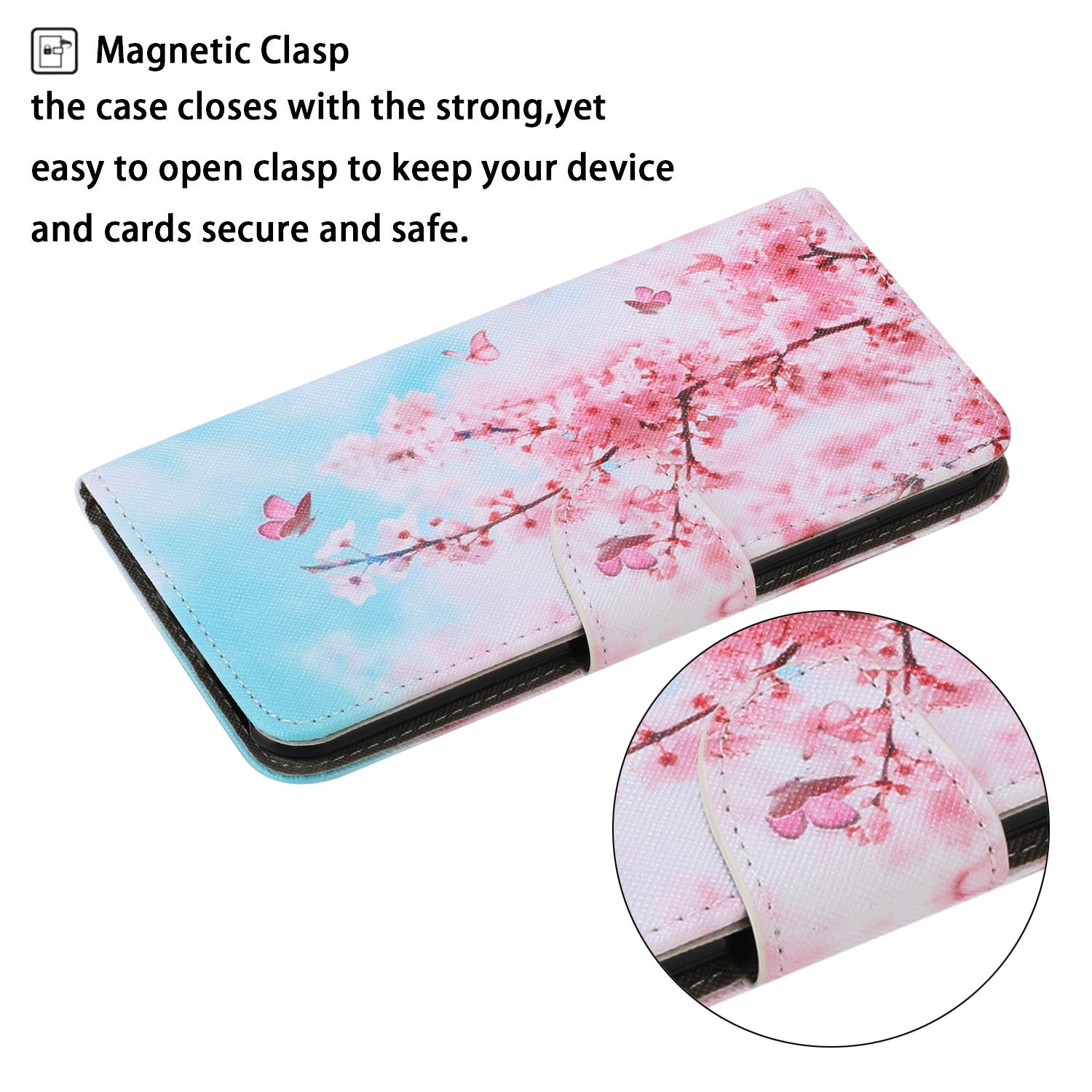 For Samsung Galaxy S20 FE 5G/Fan Edition 5G/S20 FE/Fan Edition/S20 Lite/S20 FE 2022 Pattern Printing PU Leather Case Flip Stand Wallet Protective Cover - Cherry Blossom