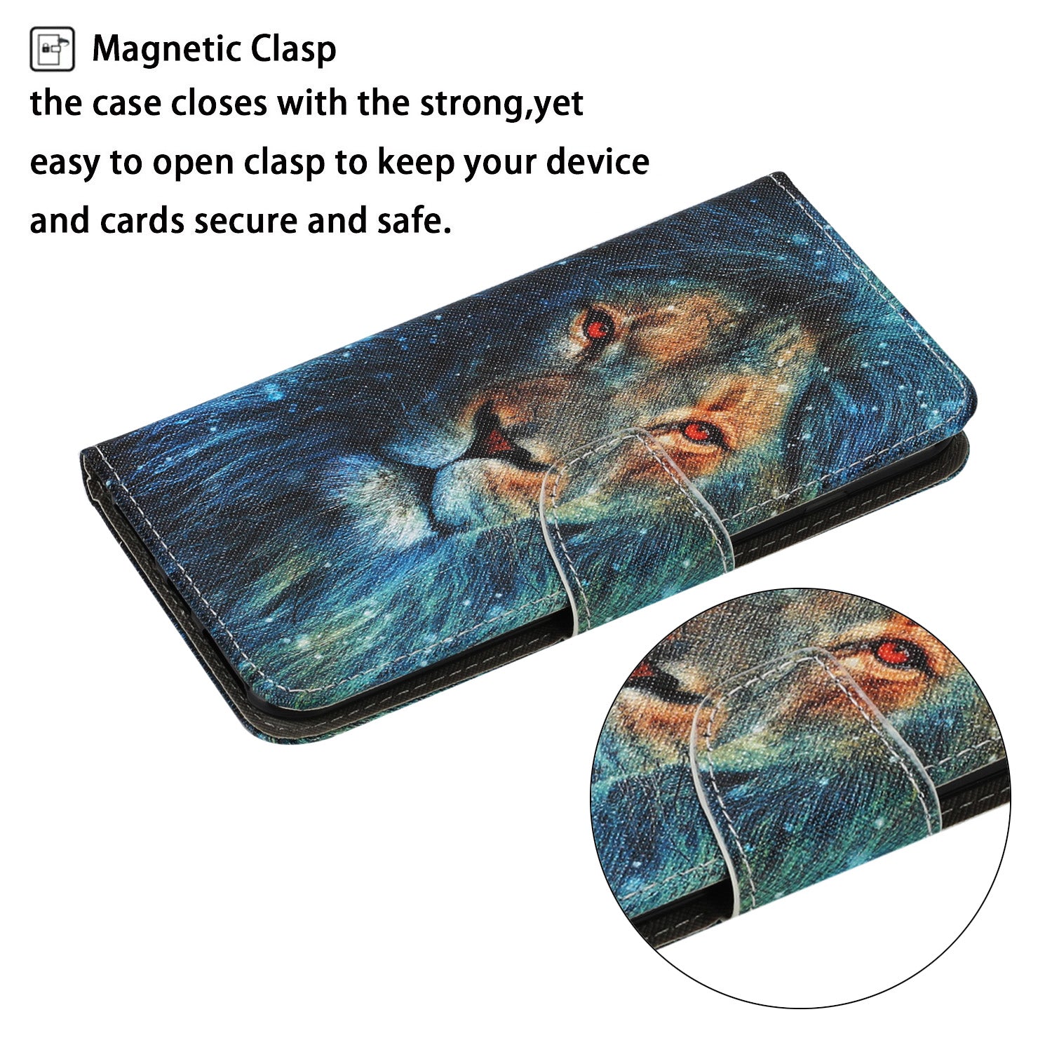 For Samsung Galaxy S20 FE 5G/Fan Edition 5G/S20 FE/Fan Edition/S20 Lite/S20 FE 2022 Pattern Printing PU Leather Case Flip Stand Wallet Protective Cover - Lion