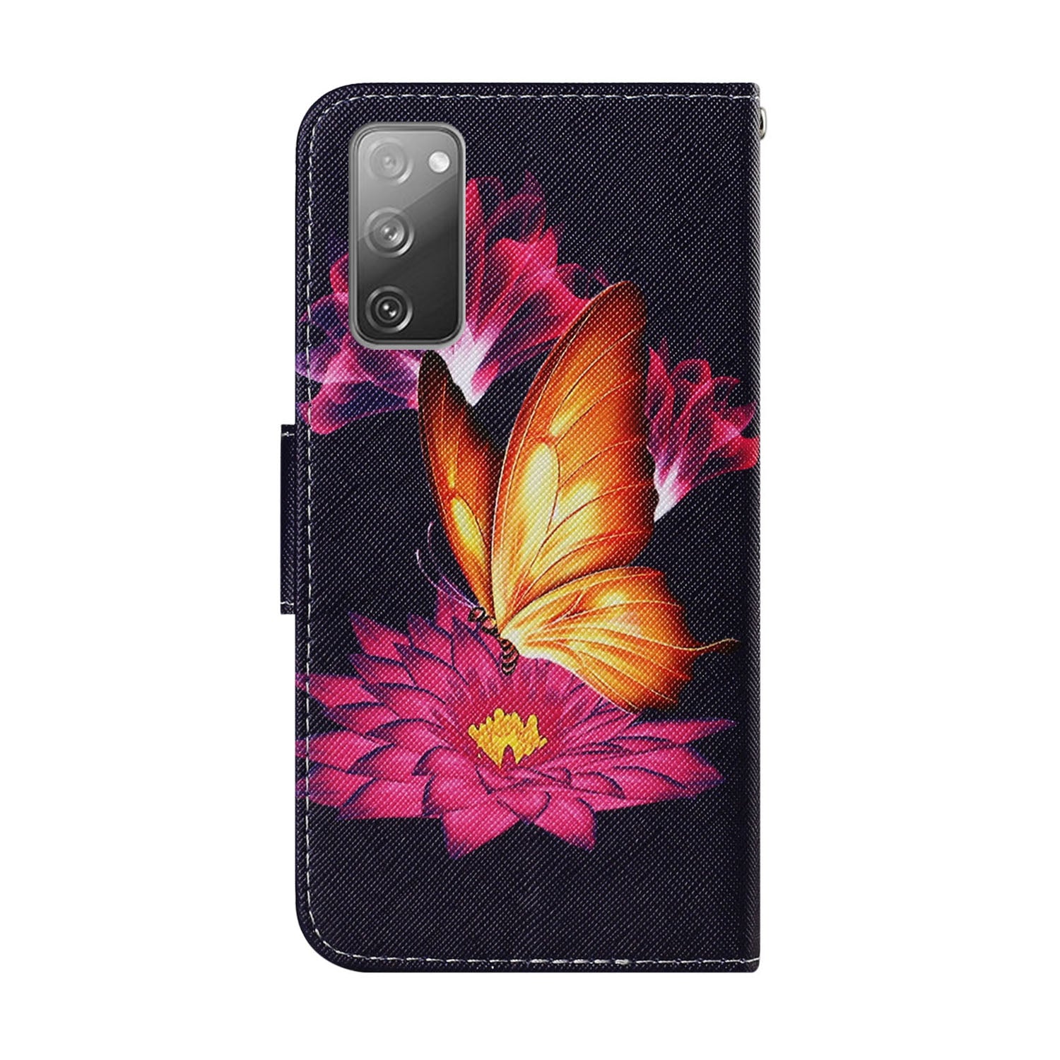 For Samsung Galaxy S20 FE 5G/Fan Edition 5G/S20 FE/Fan Edition/S20 Lite/S20 FE 2022 Pattern Printing PU Leather Case Flip Stand Wallet Protective Cover - Butterflies and Lotus