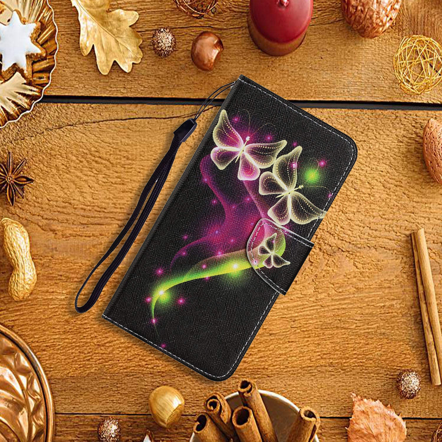 For Samsung Galaxy S20 FE 5G/Fan Edition 5G/S20 FE/Fan Edition/S20 Lite/S20 FE 2022 Pattern Printing PU Leather Case Flip Stand Wallet Protective Cover - Magic Butterflies