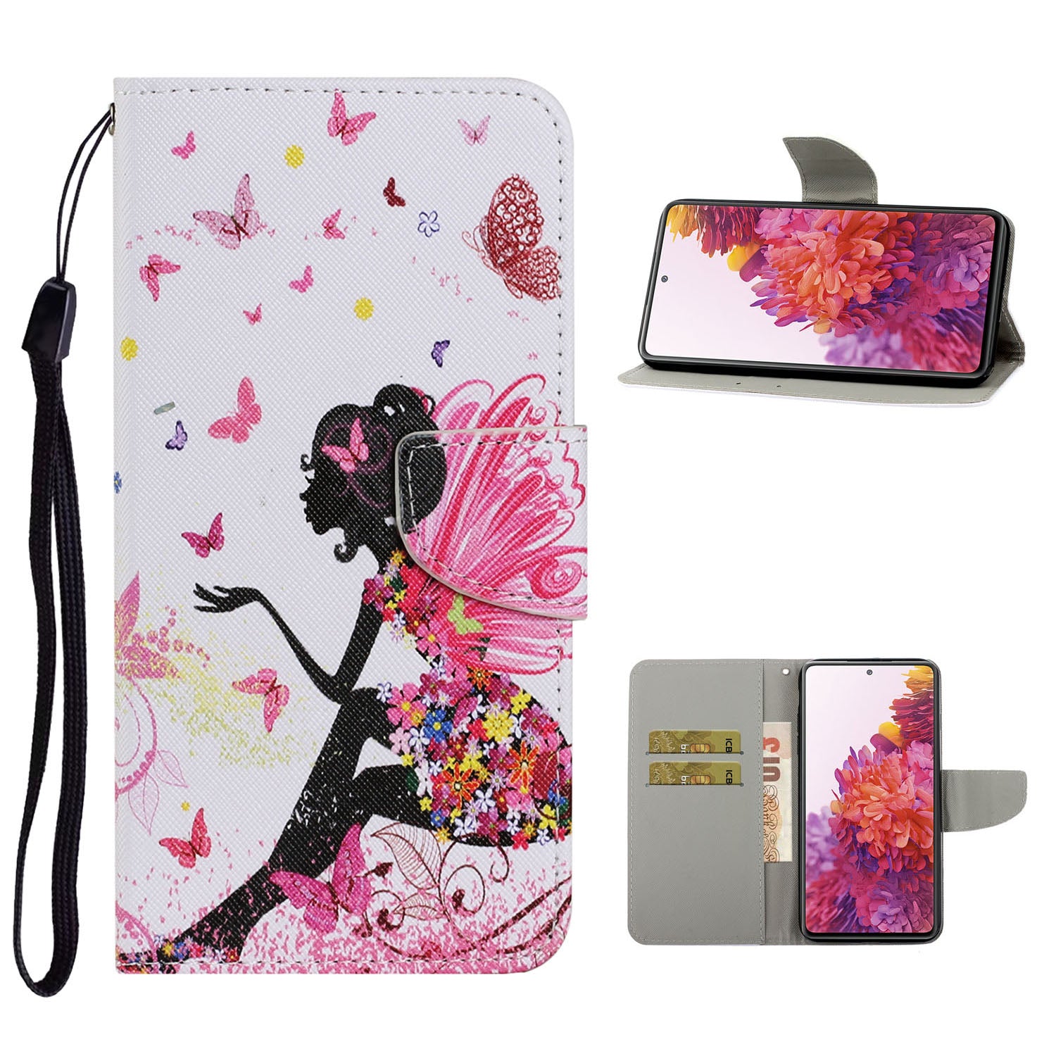 For Samsung Galaxy S20 FE 5G/Fan Edition 5G/S20 FE/Fan Edition/S20 Lite/S20 FE 2022 Pattern Printing PU Leather Case Flip Stand Wallet Protective Cover - Beautiful Girl