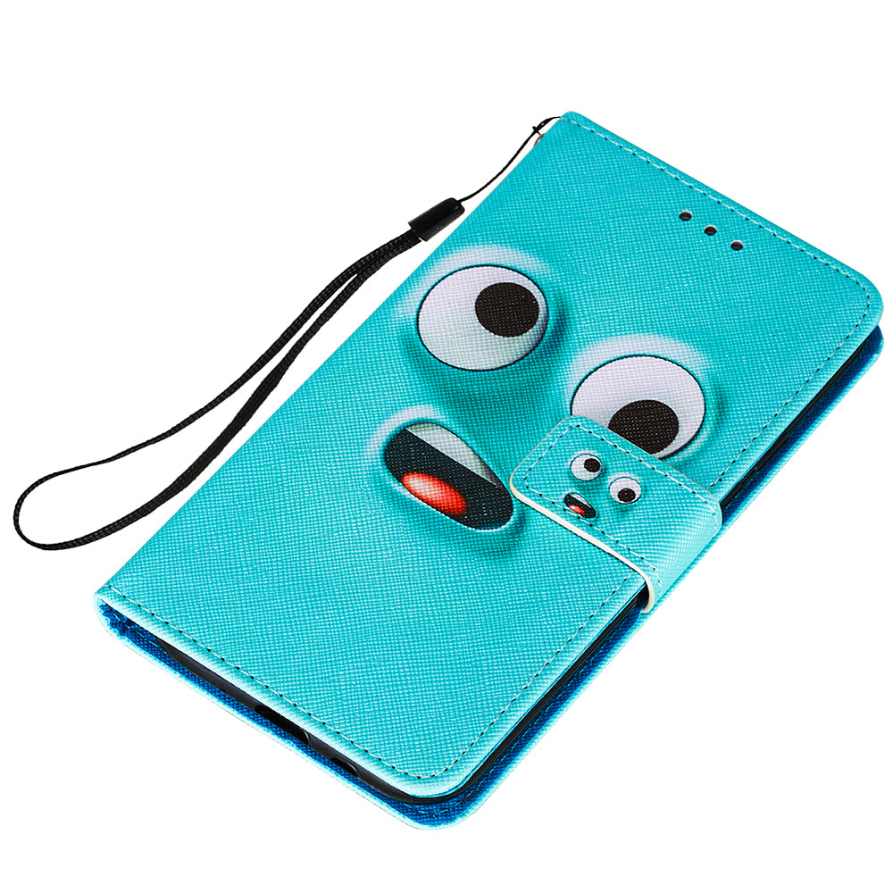 Leather Wallet Stand Phone Protective Case Pattern Printing for Samsung Galaxy S20 Plus/S20 Plus 5G - Funny Face