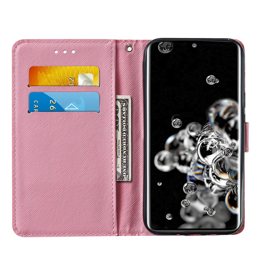 Pattern Printing Leather Phone Wallet Stand Protective Case for Samsung Galaxy S20 Ultra - Stars