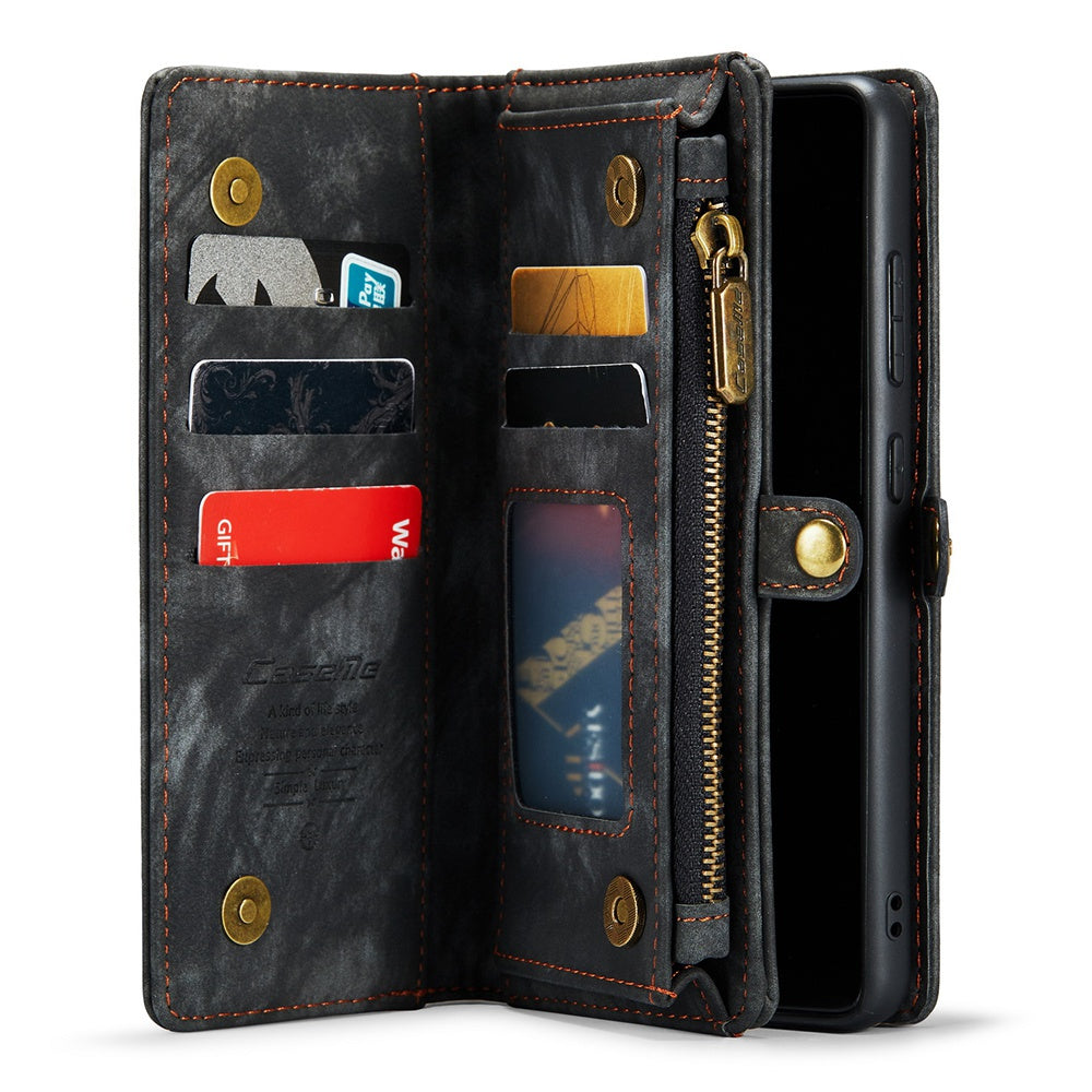 CASEME for Samsung Galaxy S20 FE / S20 Fan Edition / S20 FE 5G / S20 Fan Edition 5G / S20 Lite / S20 FE 2022 008 Series Multi-function 2-in-1 Wallet TPU+PU Leather Phone Case - Black