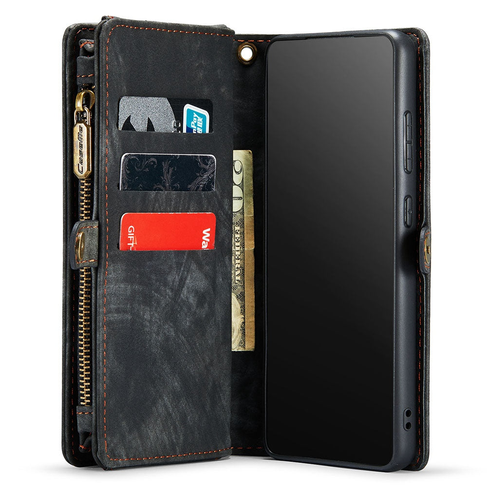 CASEME for Samsung Galaxy S20 FE / S20 Fan Edition / S20 FE 5G / S20 Fan Edition 5G / S20 Lite / S20 FE 2022 008 Series Multi-function 2-in-1 Wallet TPU+PU Leather Phone Case - Black