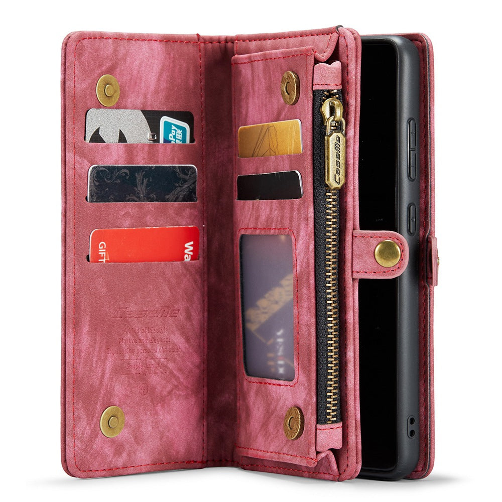 CASEME for Samsung Galaxy S20 FE / S20 Fan Edition / S20 FE 5G / S20 Fan Edition 5G / S20 Lite / S20 FE 2022 008 Series Multi-function 2-in-1 Wallet TPU+PU Leather Phone Case - Red