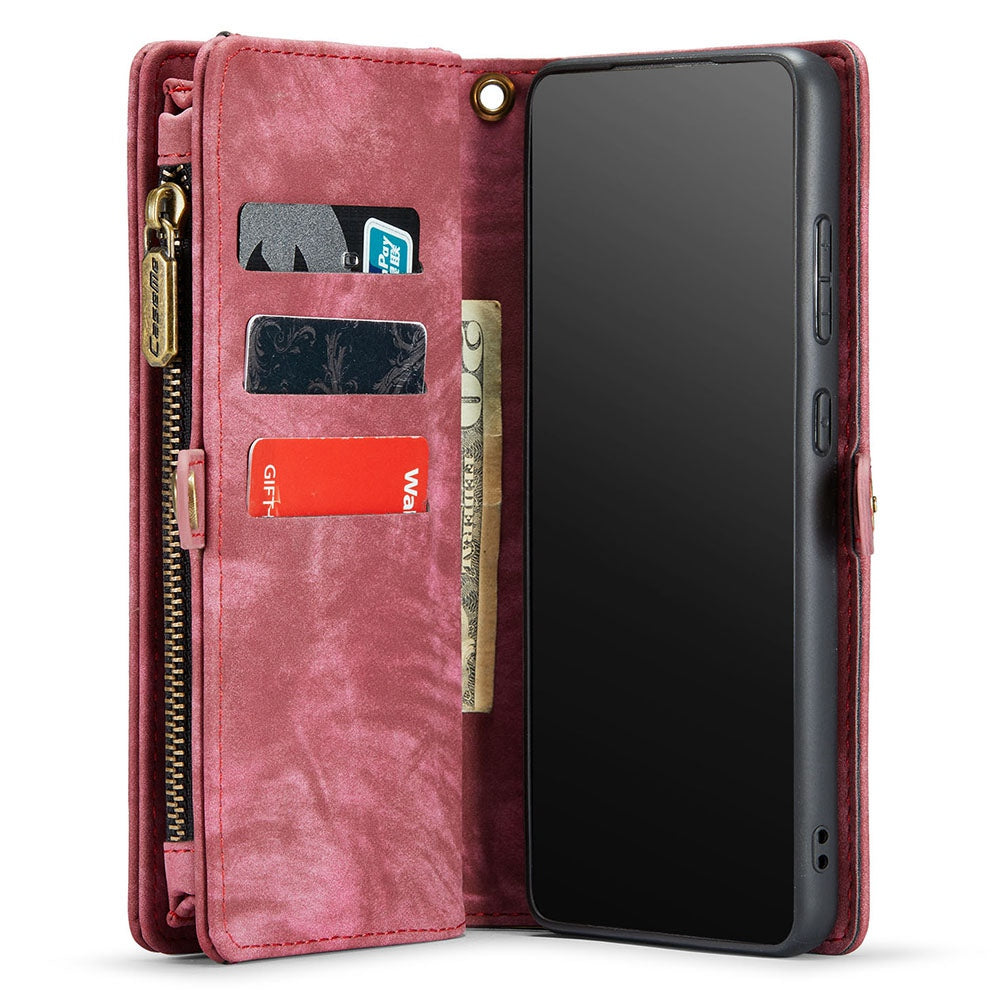 CASEME for Samsung Galaxy S20 FE / S20 Fan Edition / S20 FE 5G / S20 Fan Edition 5G / S20 Lite / S20 FE 2022 008 Series Multi-function 2-in-1 Wallet TPU+PU Leather Phone Case - Red