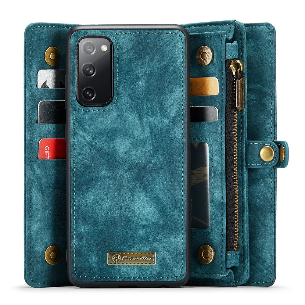 CASEME for Samsung Galaxy S20 FE / S20 Fan Edition / S20 FE 5G / S20 Fan Edition 5G / S20 Lite / S20 FE 2022 008 Series Multi-function 2-in-1 Wallet TPU+PU Leather Phone Case - Blue