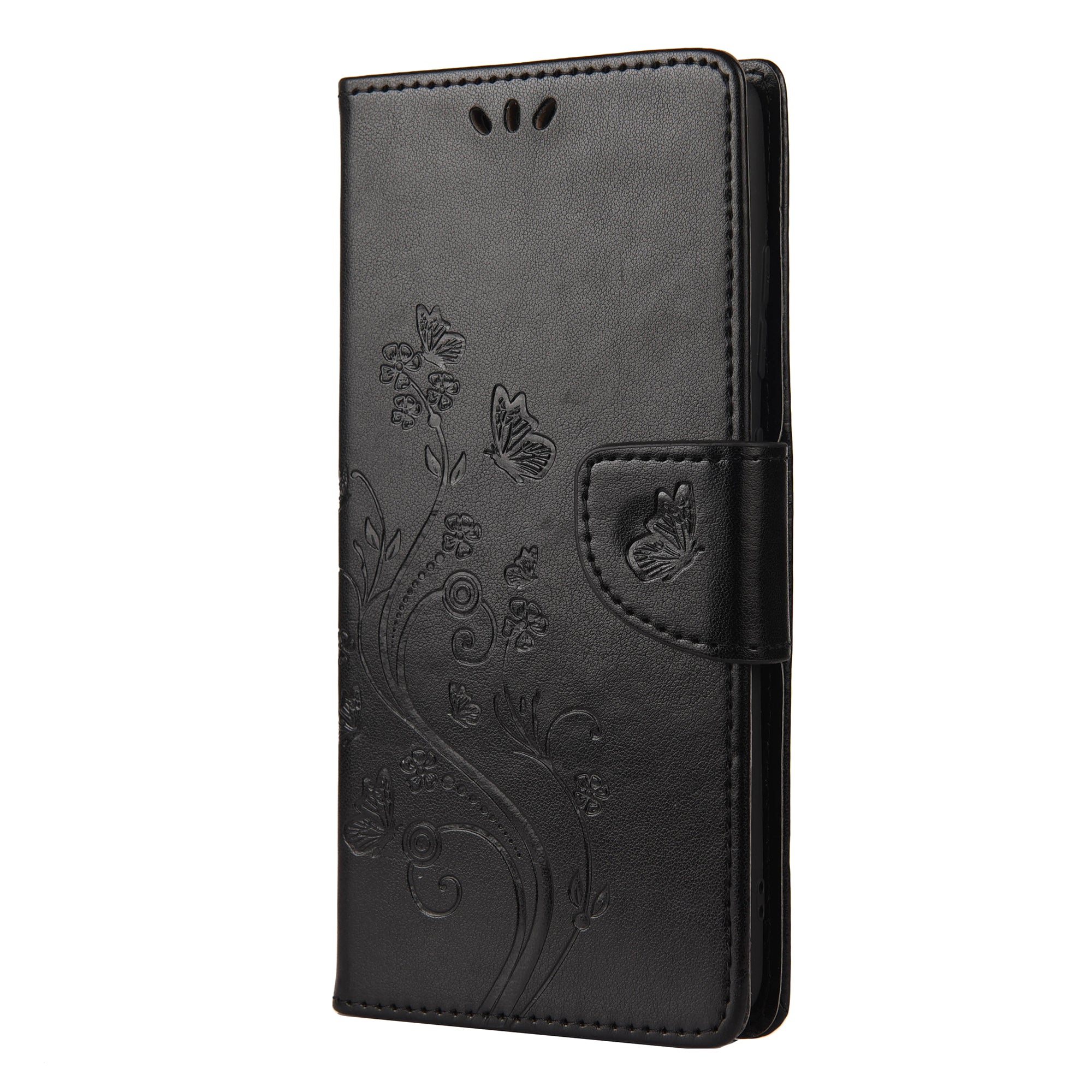 For Samsung Galaxy S20 FE/S20 Fan Edition/S20 FE 5G/S20 Fan Edition 5G/S20 Lite/S20 FE 2022 Butterfly Pattern Imprinting Stand Leather Wallet Phone Cover Shell - Black