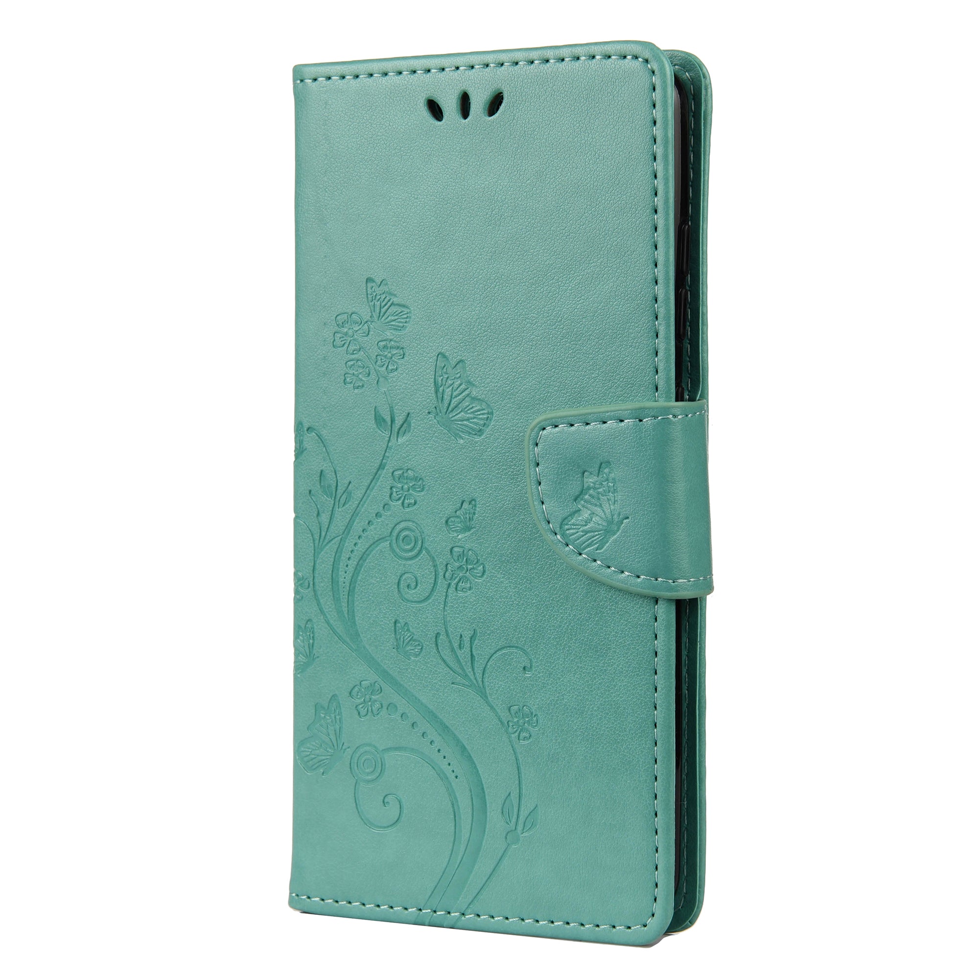 For Samsung Galaxy S20 FE/S20 Fan Edition/S20 FE 5G/S20 Fan Edition 5G/S20 Lite/S20 FE 2022 Butterfly Pattern Imprinting Stand Leather Wallet Phone Cover Shell - Green