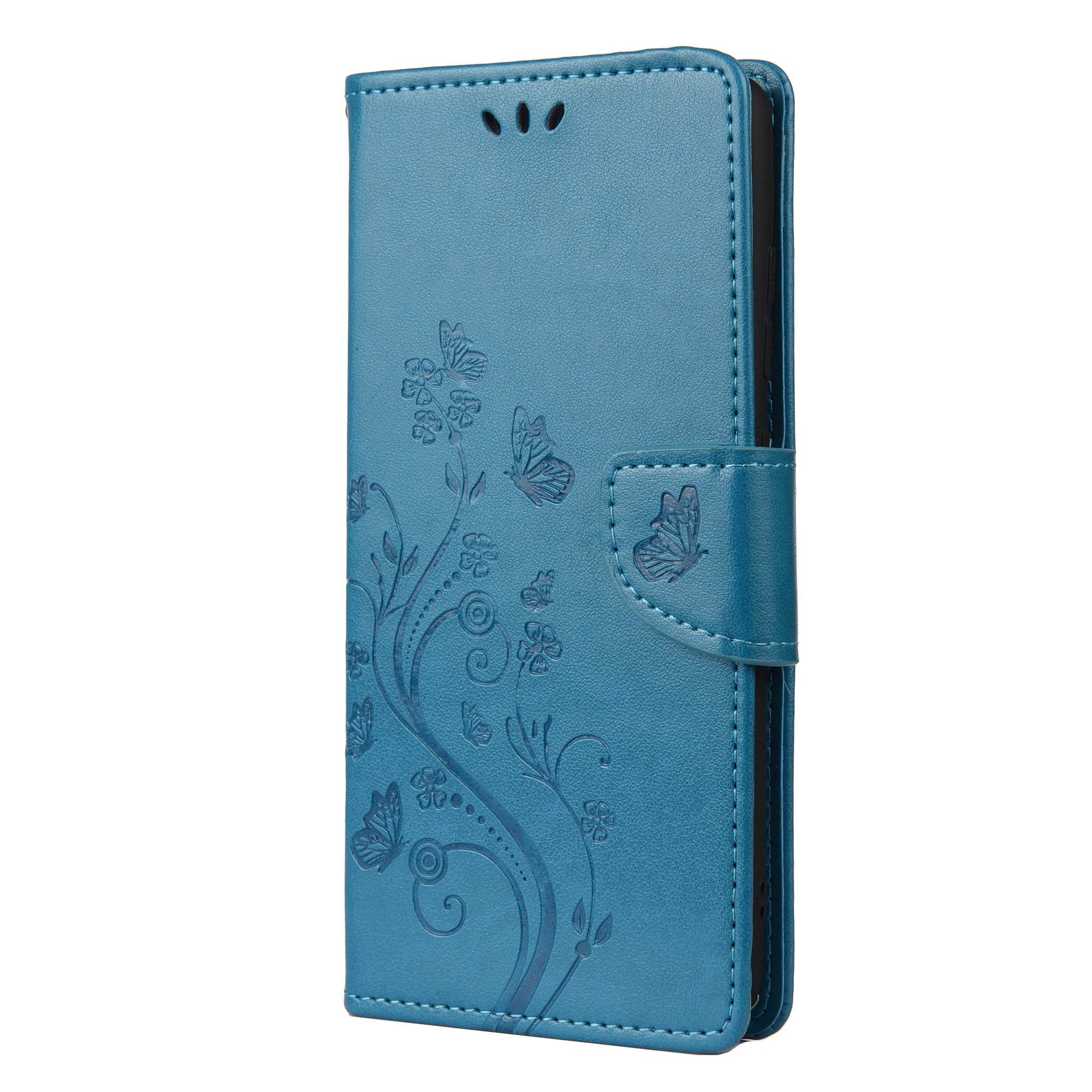 For Samsung Galaxy S20 FE/S20 Fan Edition/S20 FE 5G/S20 Fan Edition 5G/S20 Lite/S20 FE 2022 Butterfly Pattern Imprinting Stand Leather Wallet Phone Cover Shell - Blue