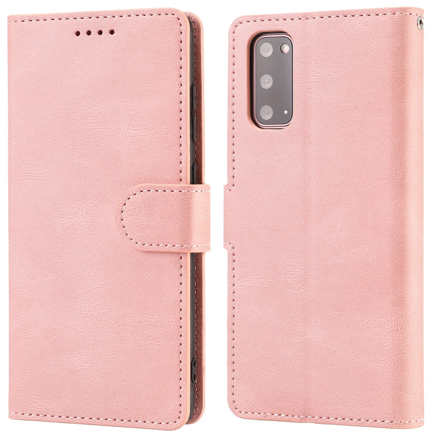 TPU + PU Leather Phone Protective Shell with Wallet and Stand for Samsung Galaxy S20 4G/S20 5G - Pink