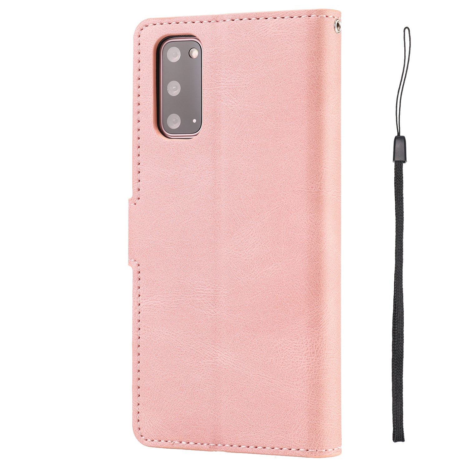 TPU + PU Leather Phone Protective Shell with Wallet and Stand for Samsung Galaxy S20 4G/S20 5G - Pink