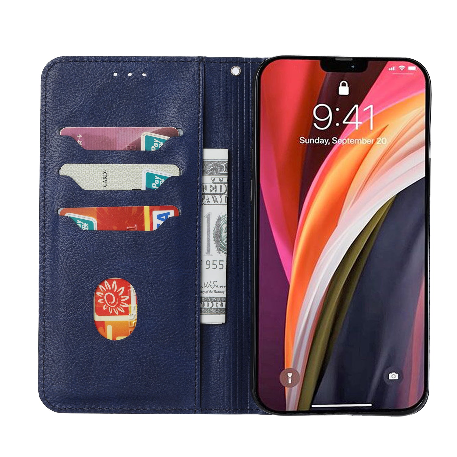 For Samsung Galaxy S20 FE/S20 Fan Edition/S20 FE 5G/S20 Fan Edition 5G/S20 Lite/S20 FE 2022 Auto-absorbed Leather Wallet Stand Protective Cover - Blue