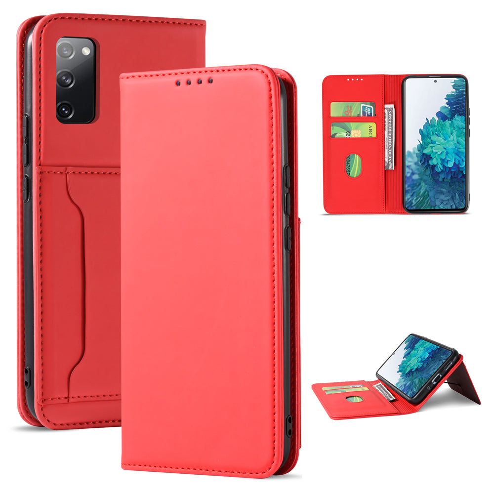 For Samsung Galaxy S20 FE/S20 Fan Edition/S20 FE 5G/S20 Fan Edition 5G/S20 Lite/S20 FE 2022 Liquid Silicone Touch Leather Case - Red