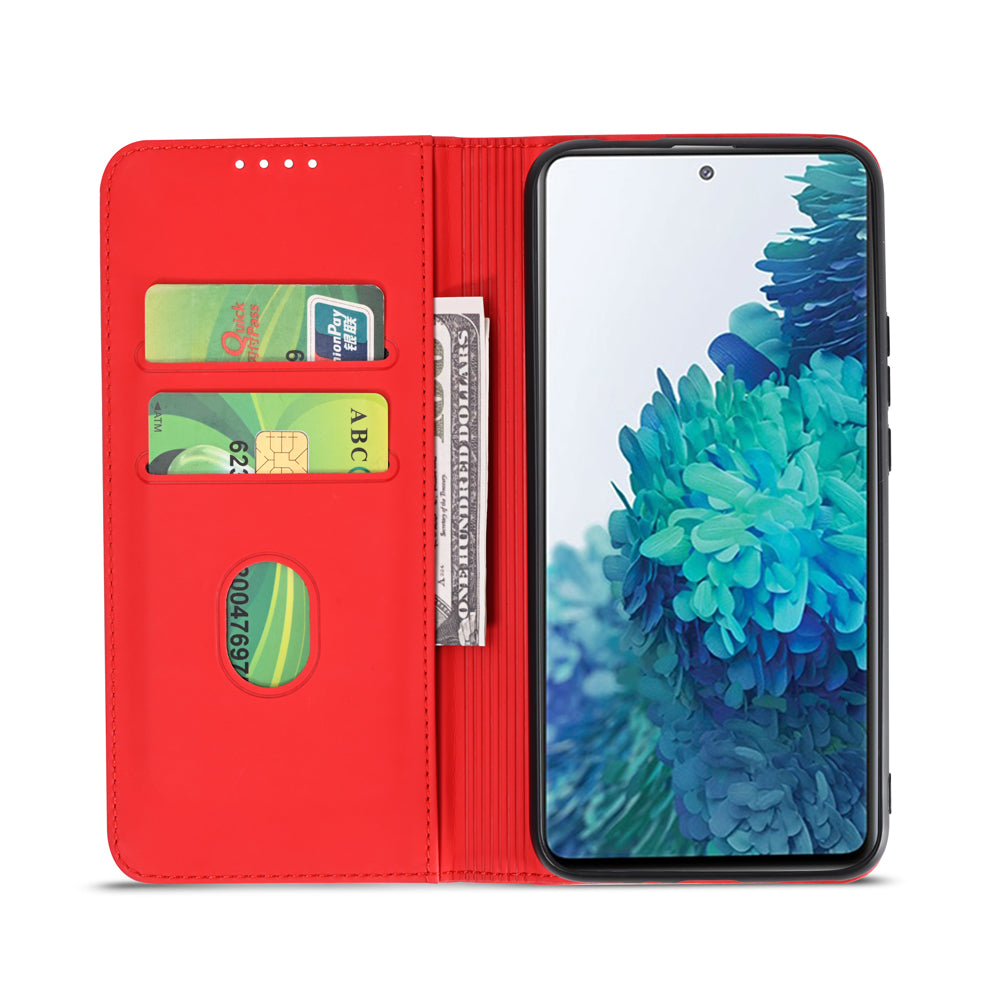 For Samsung Galaxy S20 FE/S20 Fan Edition/S20 FE 5G/S20 Fan Edition 5G/S20 Lite/S20 FE 2022 Liquid Silicone Touch Leather Case - Red