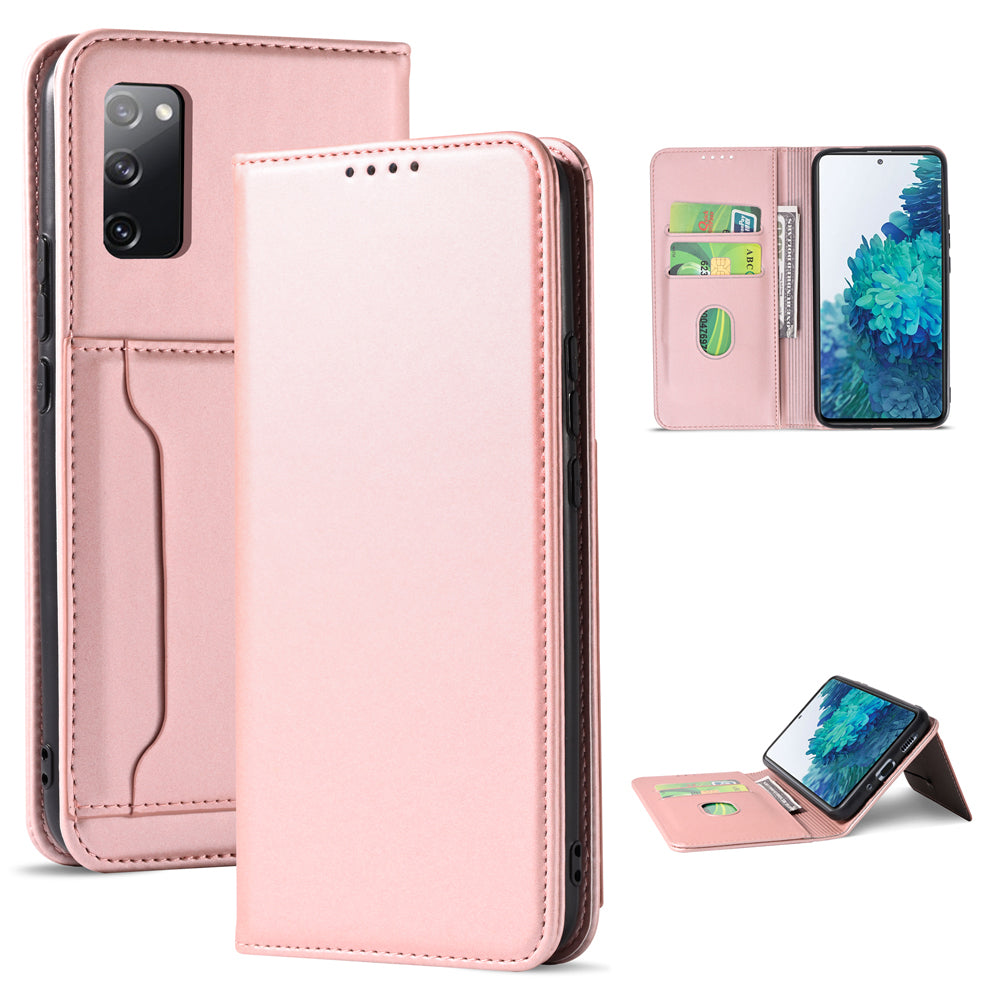 For Samsung Galaxy S20 FE/S20 Fan Edition/S20 FE 5G/S20 Fan Edition 5G/S20 Lite/S20 FE 2022 Liquid Silicone Touch Leather Case - Rose Gold