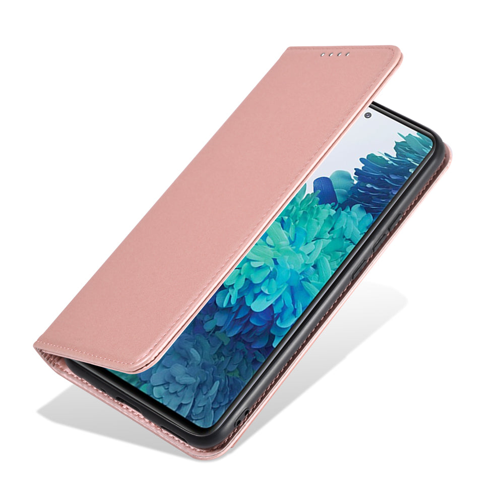 For Samsung Galaxy S20 FE/S20 Fan Edition/S20 FE 5G/S20 Fan Edition 5G/S20 Lite/S20 FE 2022 Liquid Silicone Touch Leather Case - Rose Gold