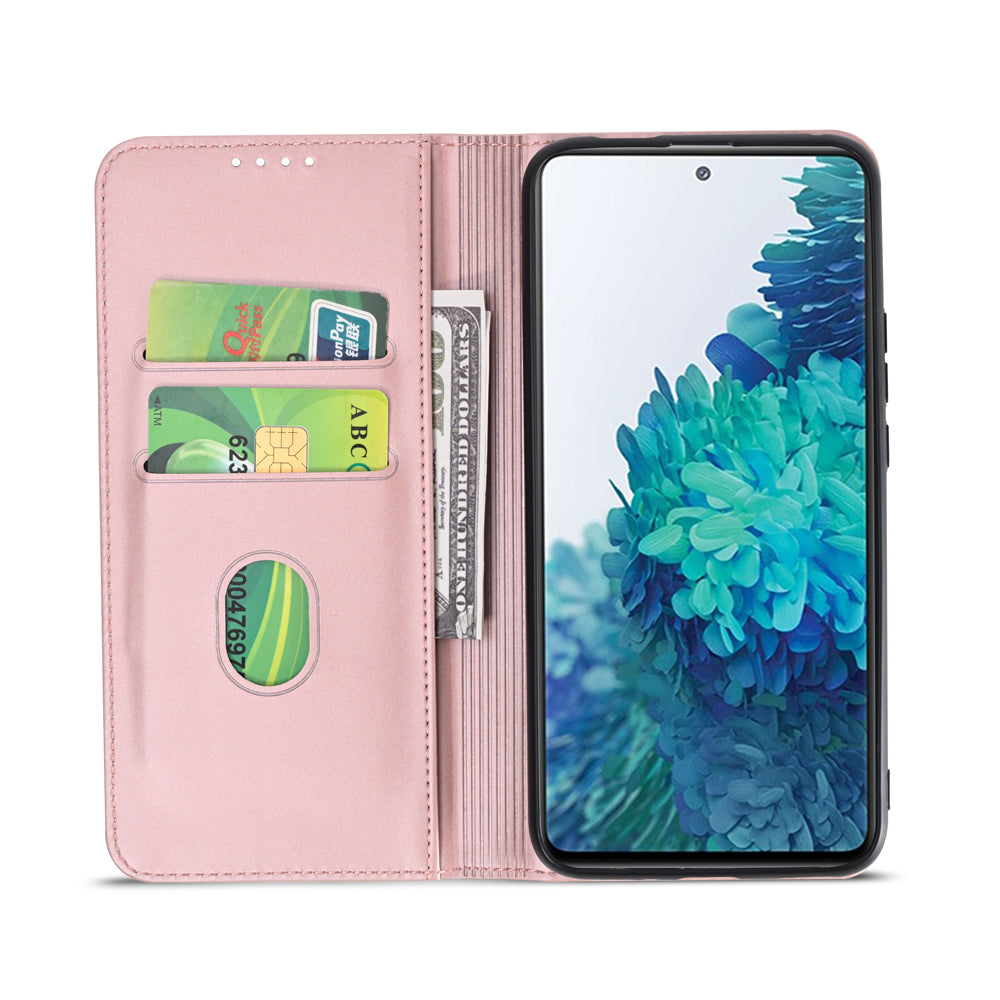 For Samsung Galaxy S20 FE/S20 Fan Edition/S20 FE 5G/S20 Fan Edition 5G/S20 Lite/S20 FE 2022 Liquid Silicone Touch Leather Case - Rose Gold