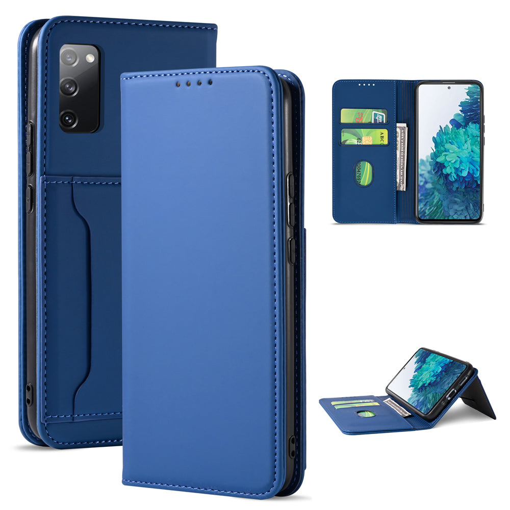 For Samsung Galaxy S20 FE/S20 Fan Edition/S20 FE 5G/S20 Fan Edition 5G/S20 Lite/S20 FE 2022 Liquid Silicone Touch Leather Case - Blue