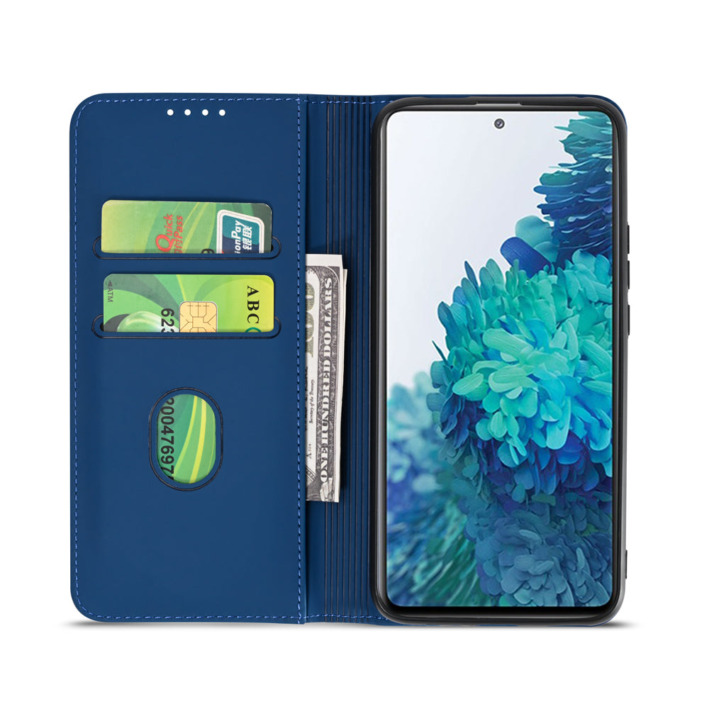 For Samsung Galaxy S20 FE/S20 Fan Edition/S20 FE 5G/S20 Fan Edition 5G/S20 Lite/S20 FE 2022 Liquid Silicone Touch Leather Case - Blue