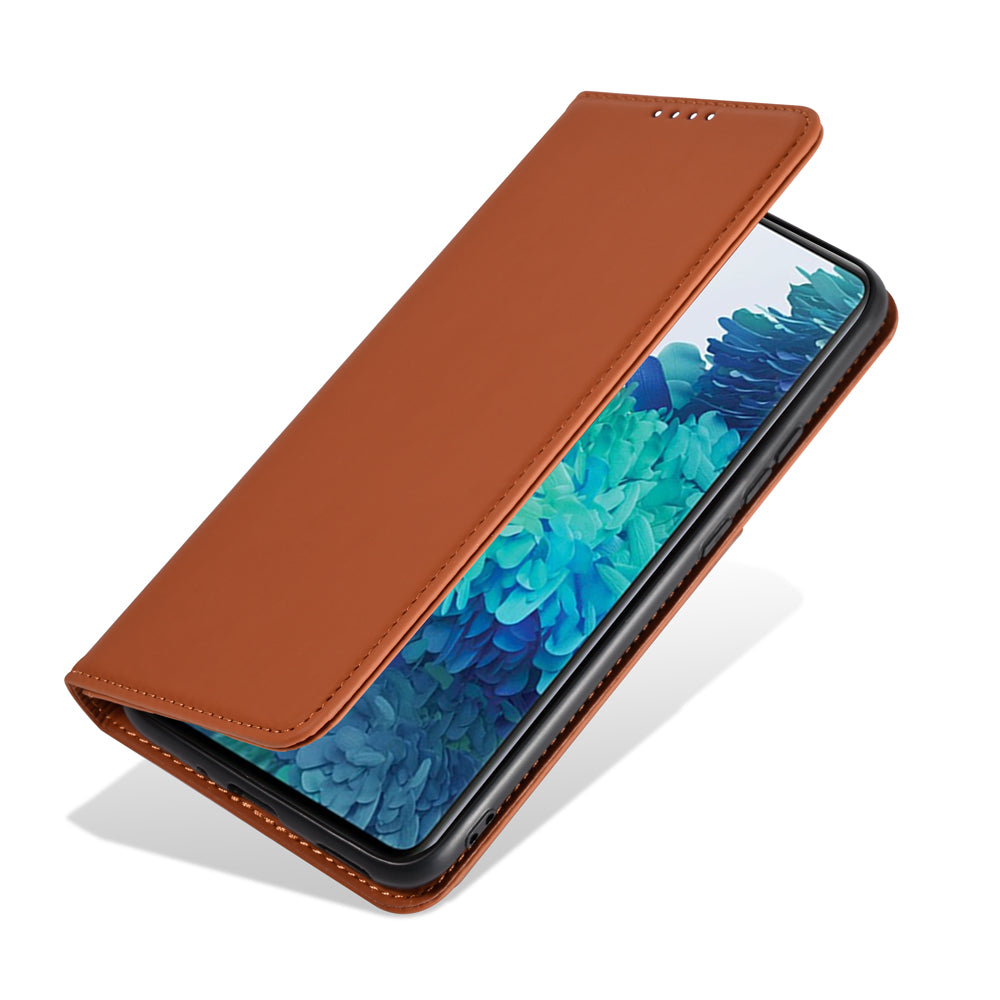 For Samsung Galaxy S20 FE/S20 Fan Edition/S20 FE 5G/S20 Fan Edition 5G/S20 Lite/S20 FE 2022 Liquid Silicone Touch Leather Case - Brown