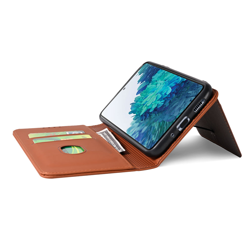 For Samsung Galaxy S20 FE/S20 Fan Edition/S20 FE 5G/S20 Fan Edition 5G/S20 Lite/S20 FE 2022 Liquid Silicone Touch Leather Case - Brown