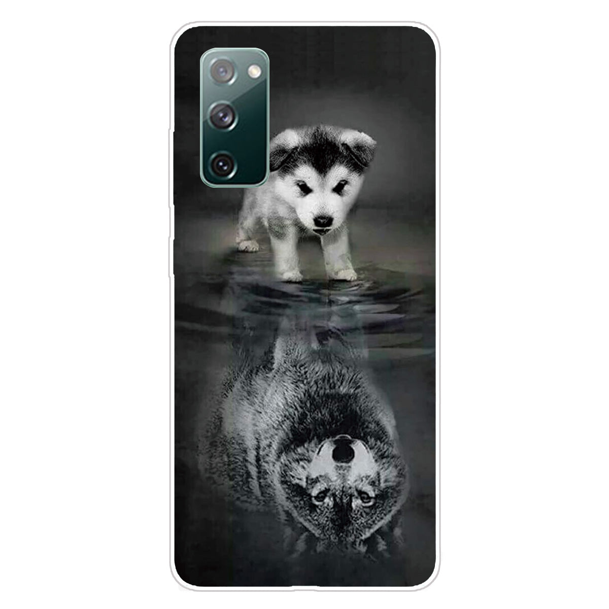 For Samsung Galaxy S20 FE/S20 Fan Edition/S20 FE 5G/S20 Fan Edition 5G/S20 Lite/S20 FE 2022 Pattern Printing IMD Soft TPU Phone Case - Dog and Wolf