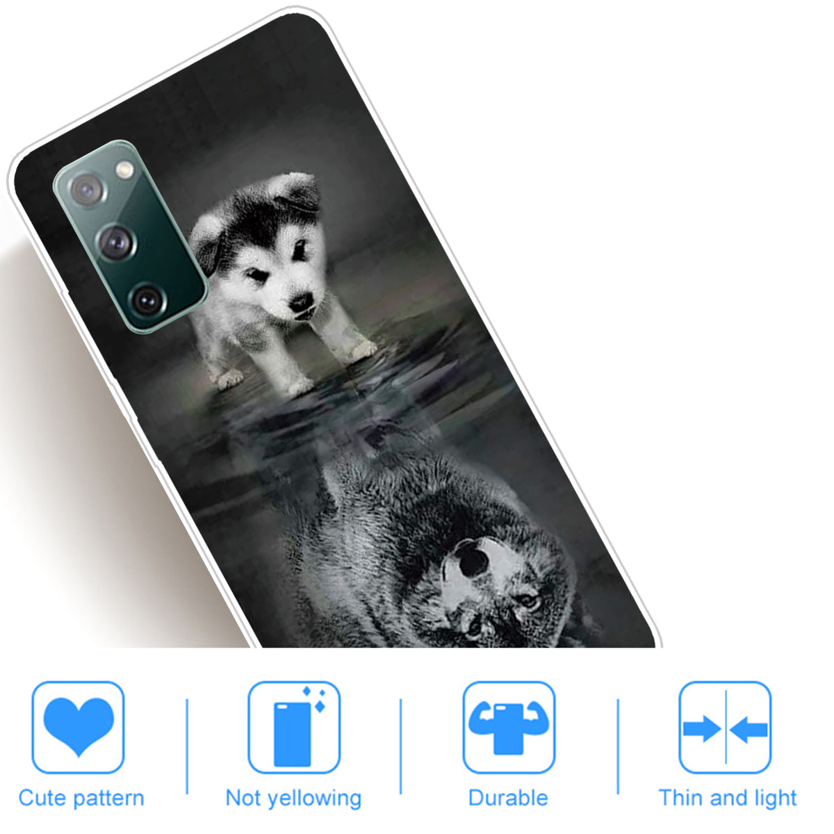 For Samsung Galaxy S20 FE/S20 Fan Edition/S20 FE 5G/S20 Fan Edition 5G/S20 Lite/S20 FE 2022 Pattern Printing IMD Soft TPU Phone Case - Dog and Wolf