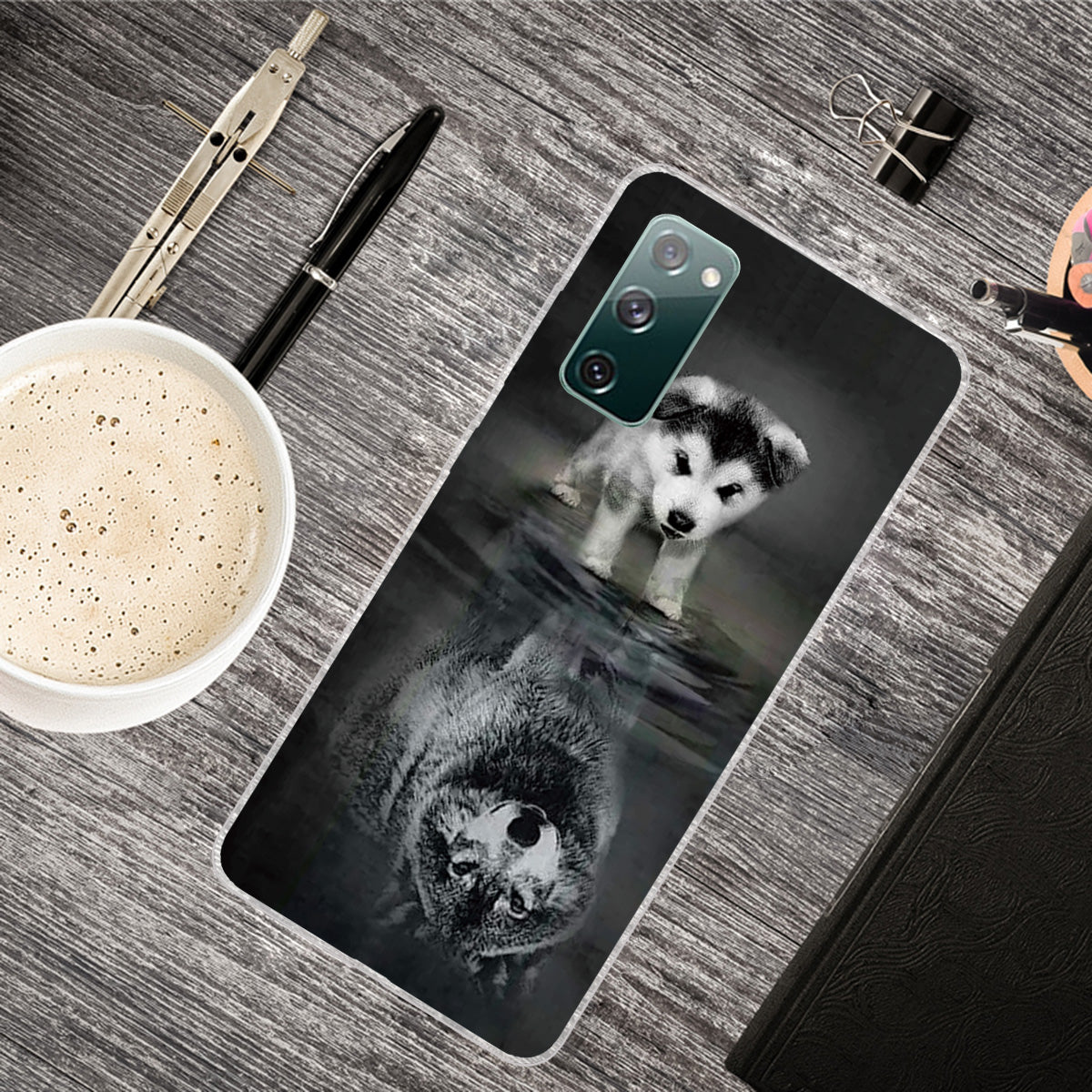 For Samsung Galaxy S20 FE/S20 Fan Edition/S20 FE 5G/S20 Fan Edition 5G/S20 Lite/S20 FE 2022 Pattern Printing IMD Soft TPU Phone Case - Dog and Wolf